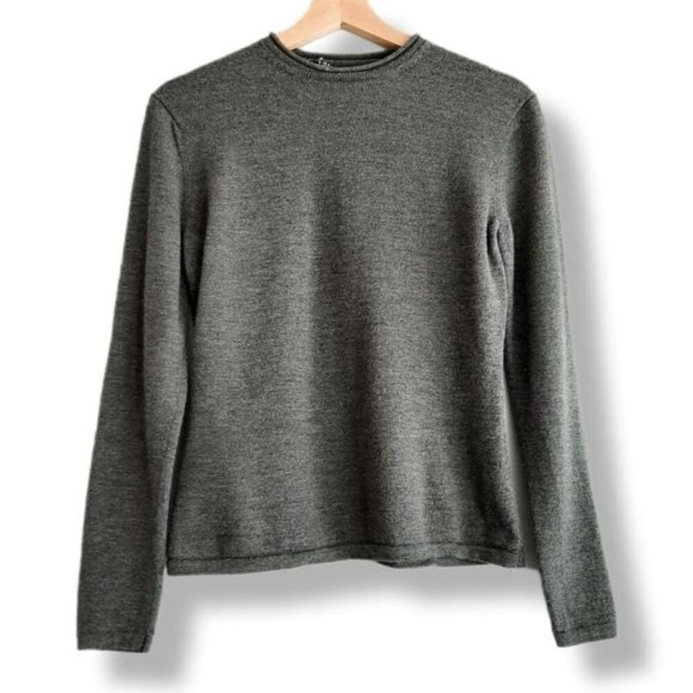 CLAN DOUGLAS Scotland 100% Cashmere Crewneck Sweater Grey Sz XS